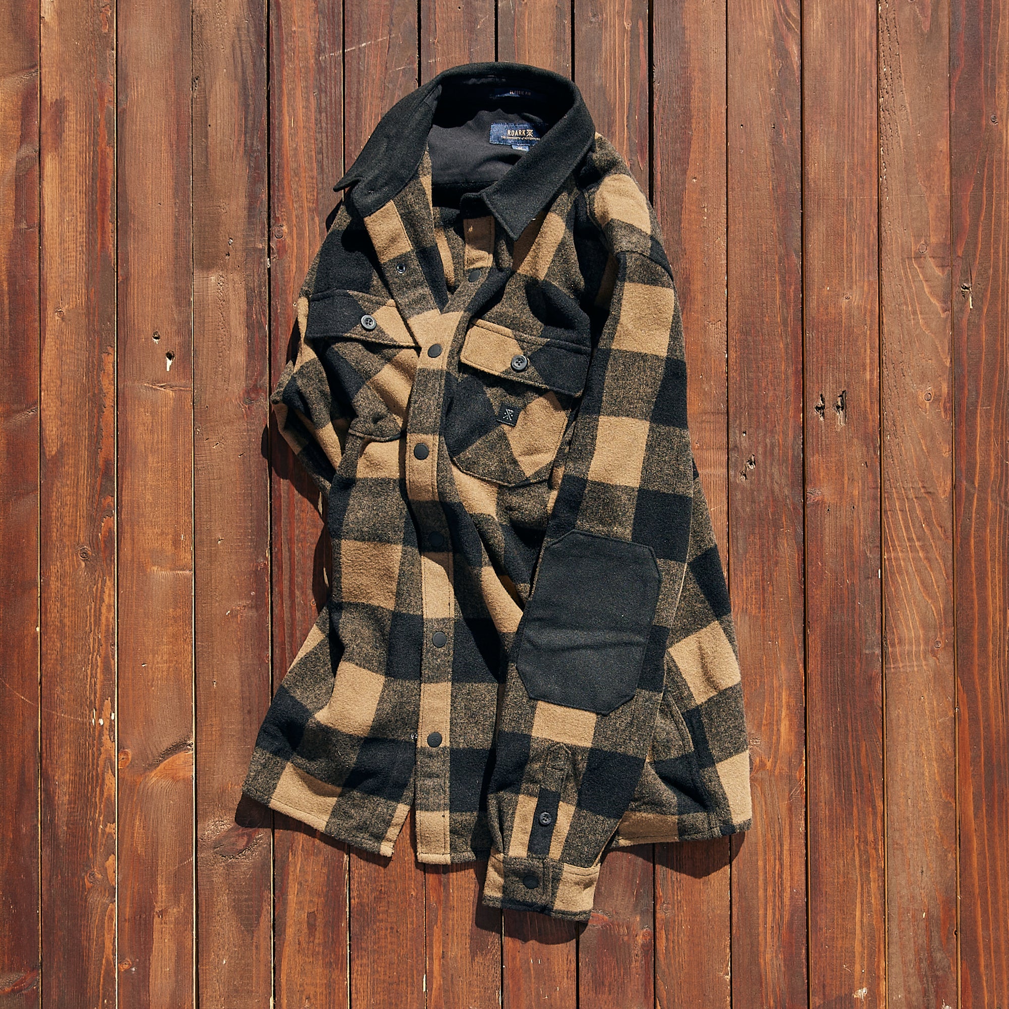 ROARK - NORDSMAN DARK KHAKI WOOL OVERSHIRT