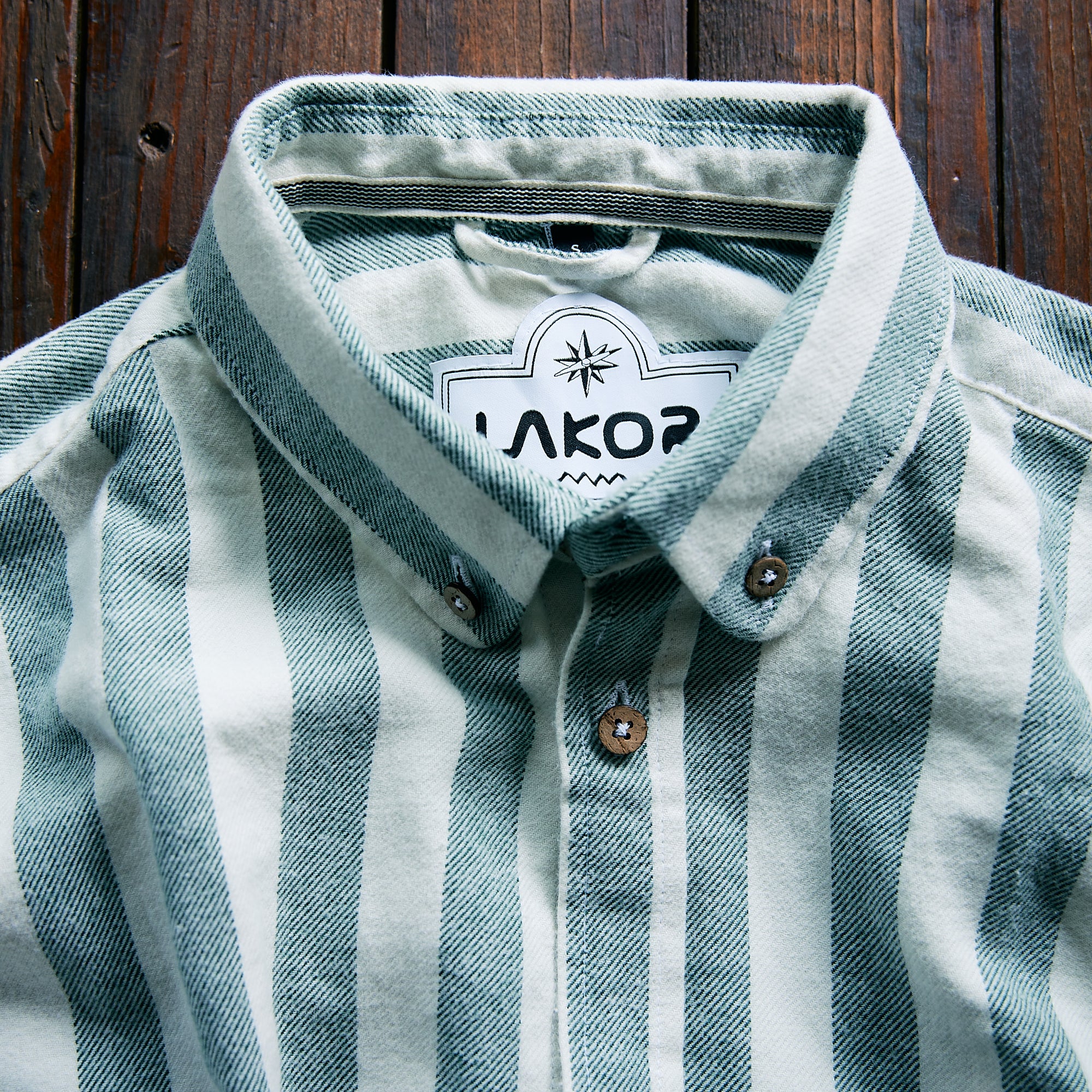 Lacquer - Striped Cotton - Off-White/Green