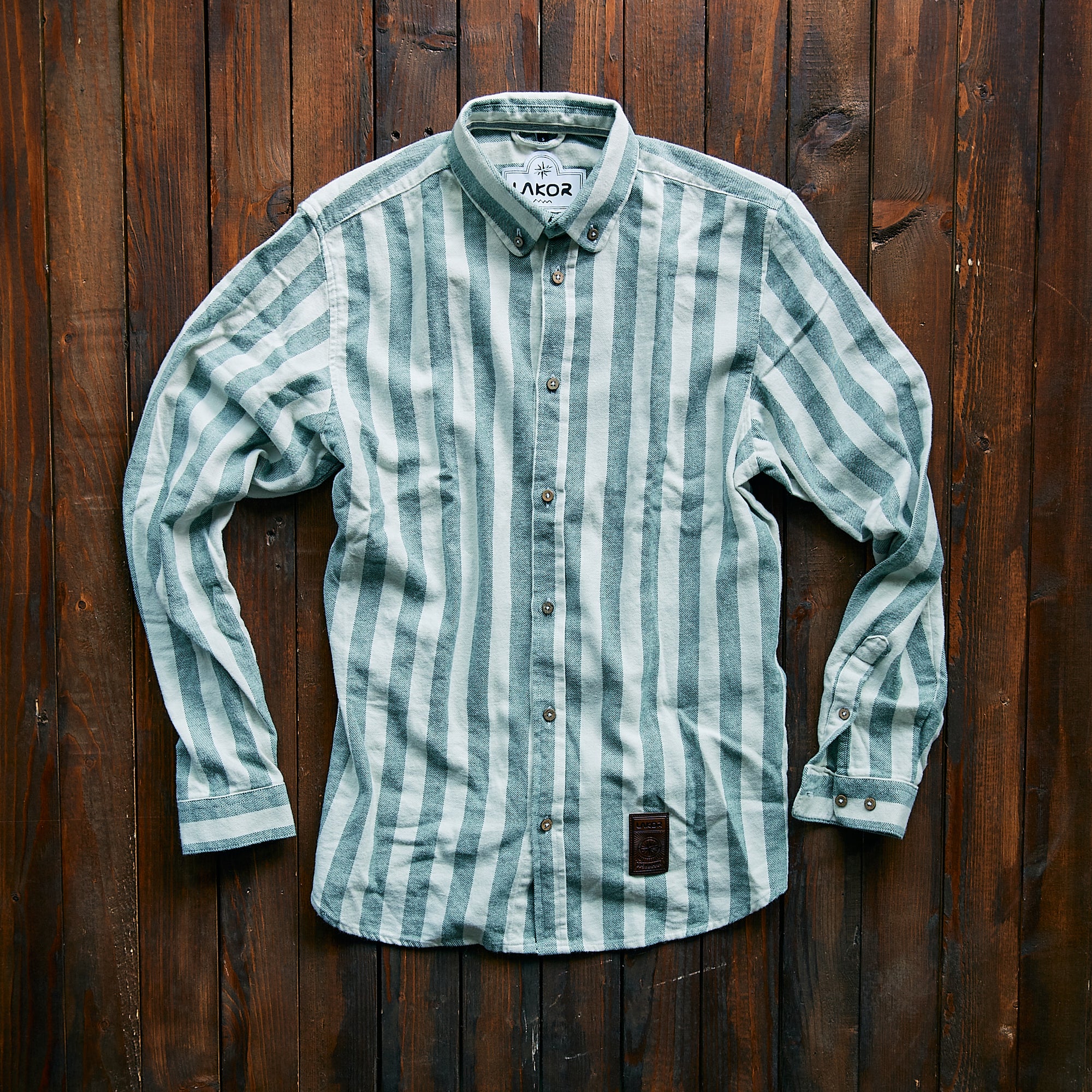 Lacquer - Striped Cotton - Off-White/Green