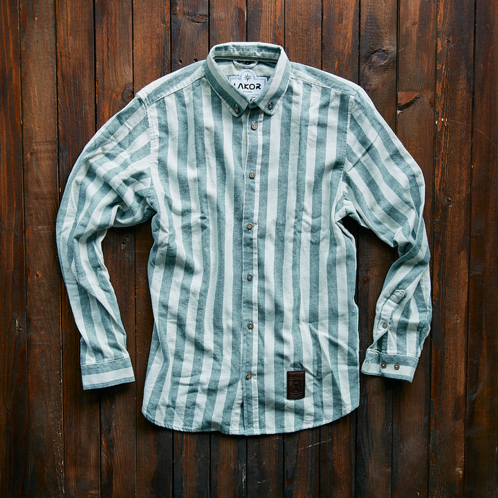 Lacquer - Striped Cotton - Off-White/Green