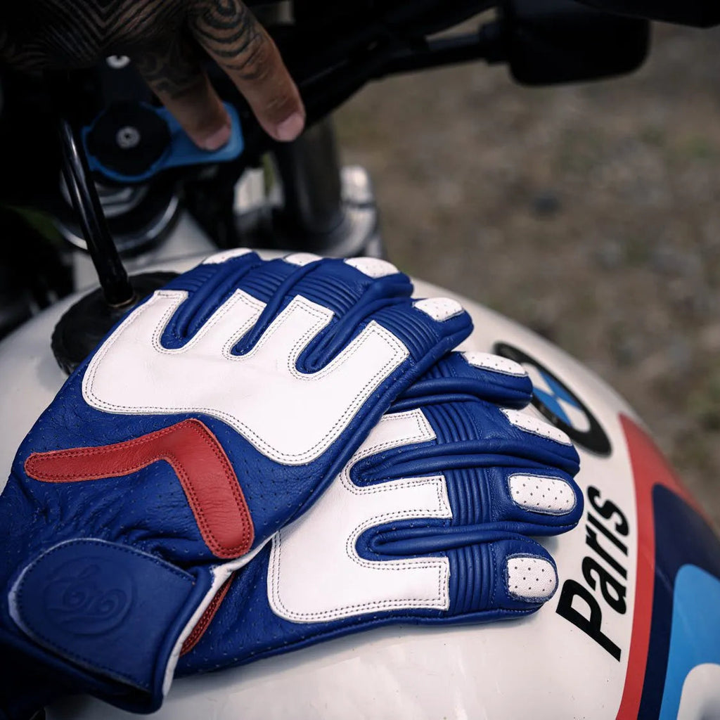 Age of Glory - Hero Leather Gloves - Blue White Red