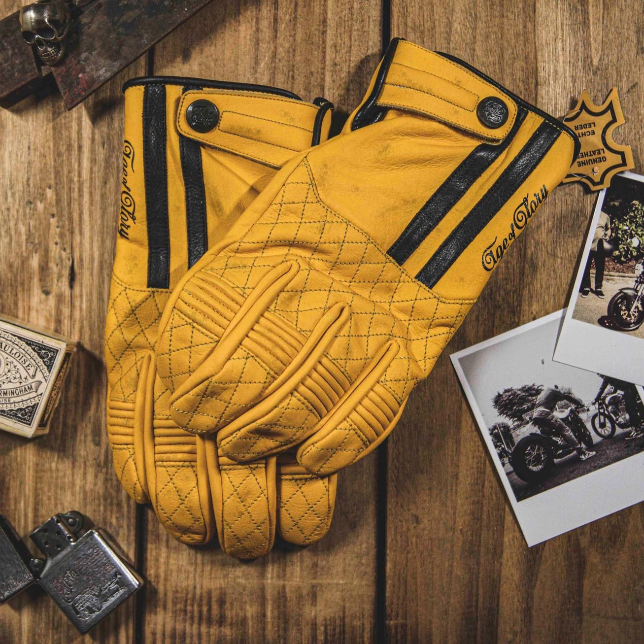 Age of Glory - Gloves - Yellow/Black - Miles Leather Gloves