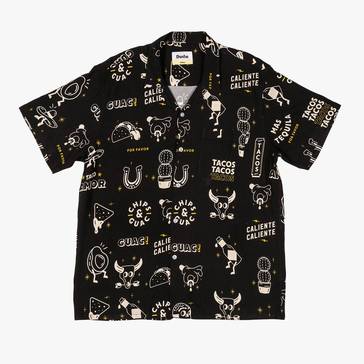 Duvin Design -"Chips N Dip"Buttonup Shirt Black