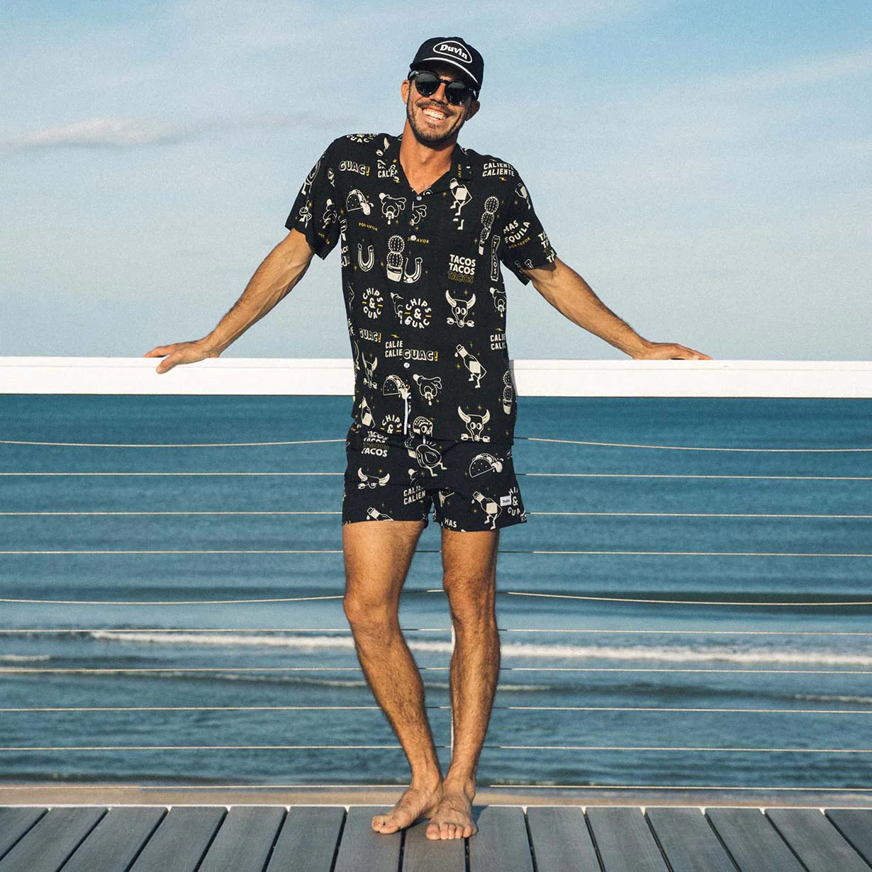 Duvin Design -"Chips N Dip"Buttonup Shirt Black