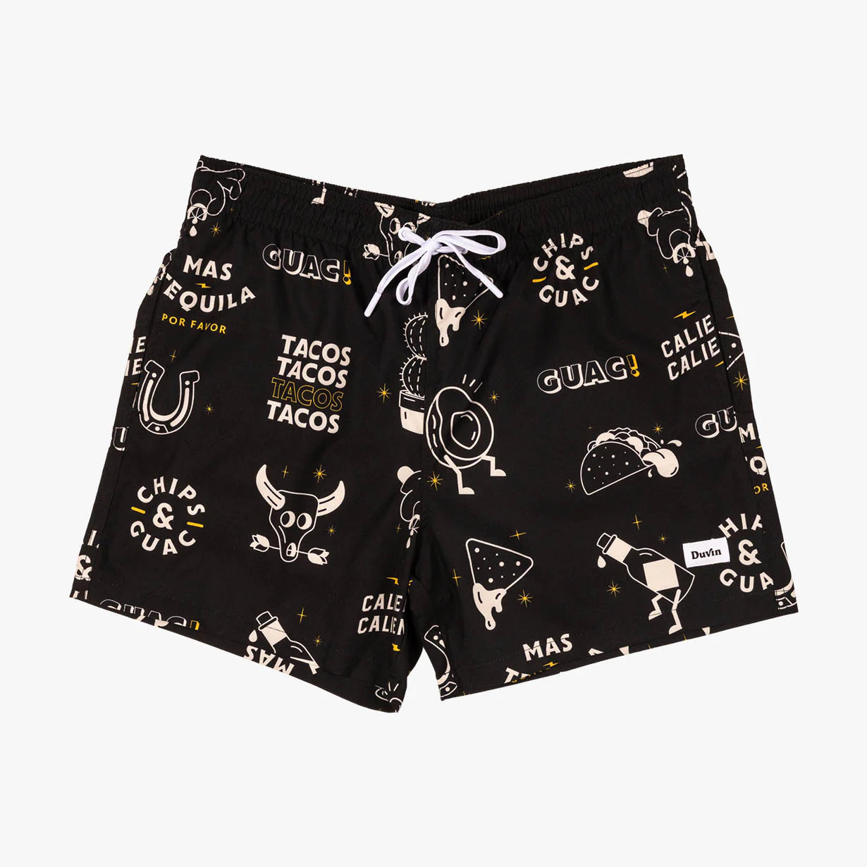 Duvin Design -"Chips N Dip"Swim/Summer Short Black