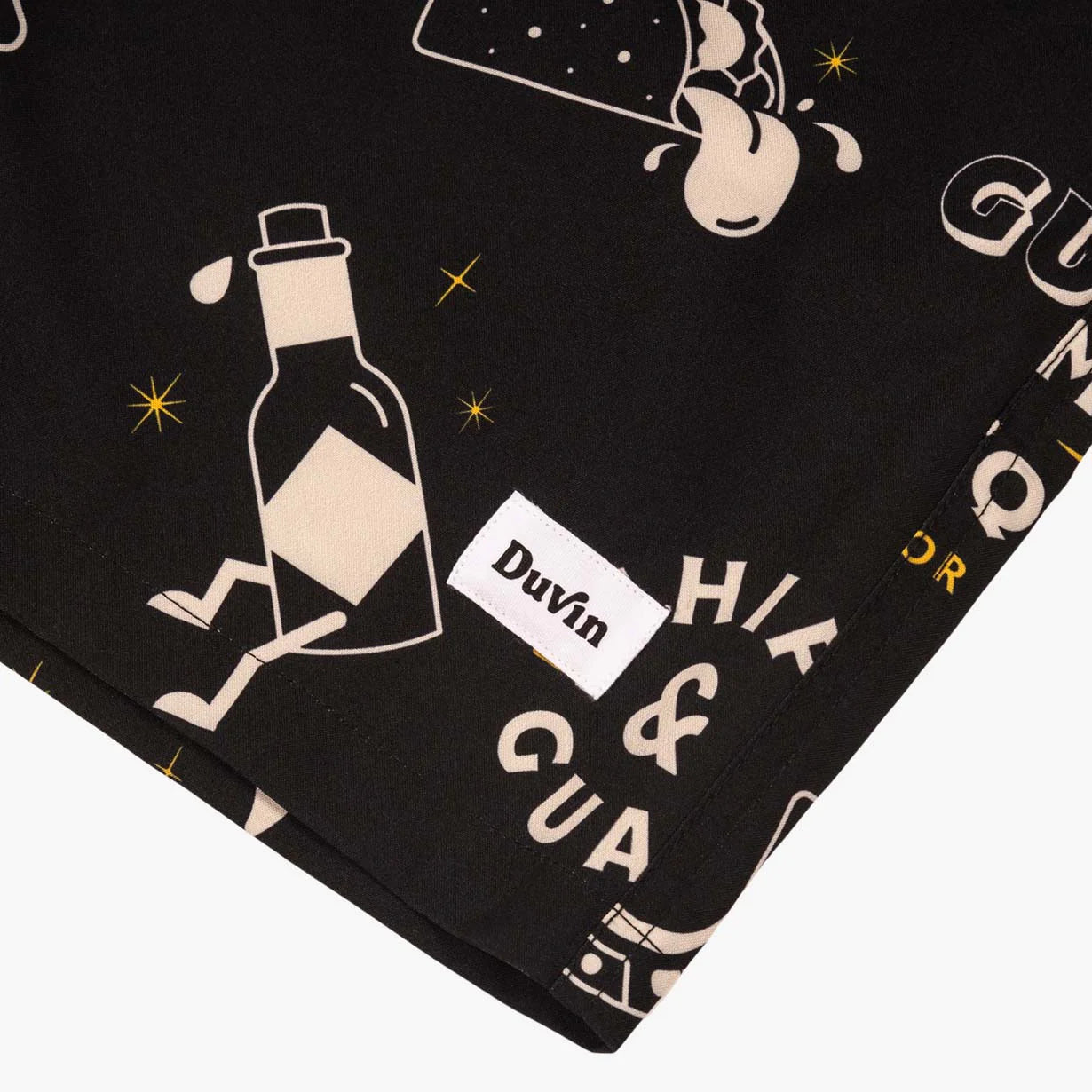 Duvin Design -"Chips N Dip"Swim/Summer Short Black