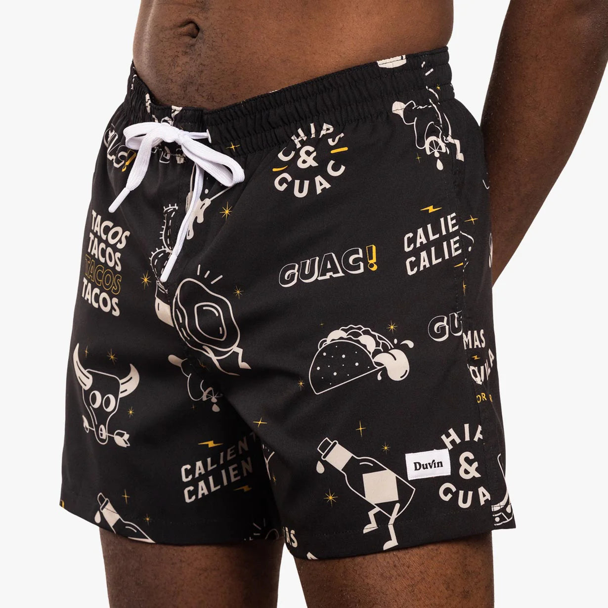 Duvin Design -"Chips N Dip"Swim/Summer Short Black