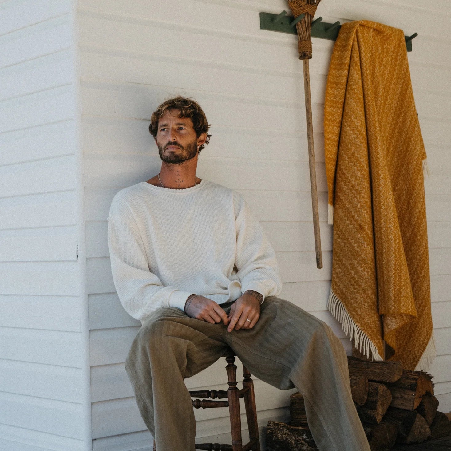 Ottway - Ben Roy Baggy Pleated Pants - Green