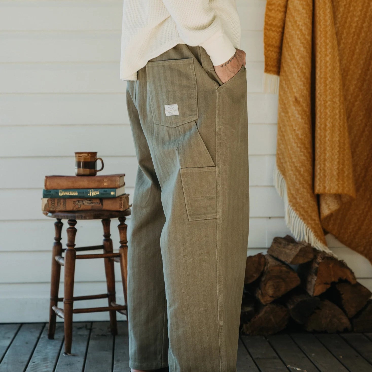 Ottway - Ben Roy Baggy Pleated Pants - Green