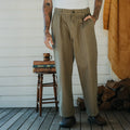 Ottway - Ben Roy Baggy Pleated Pants - Green