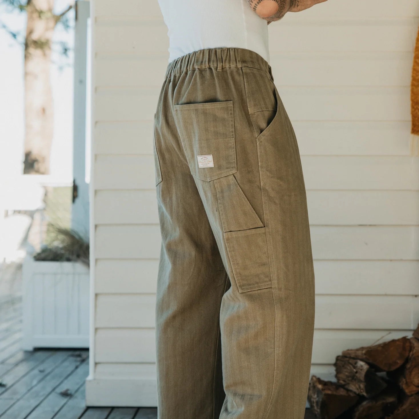 Ottway - Ben Roy Baggy Pleated Pants - Green