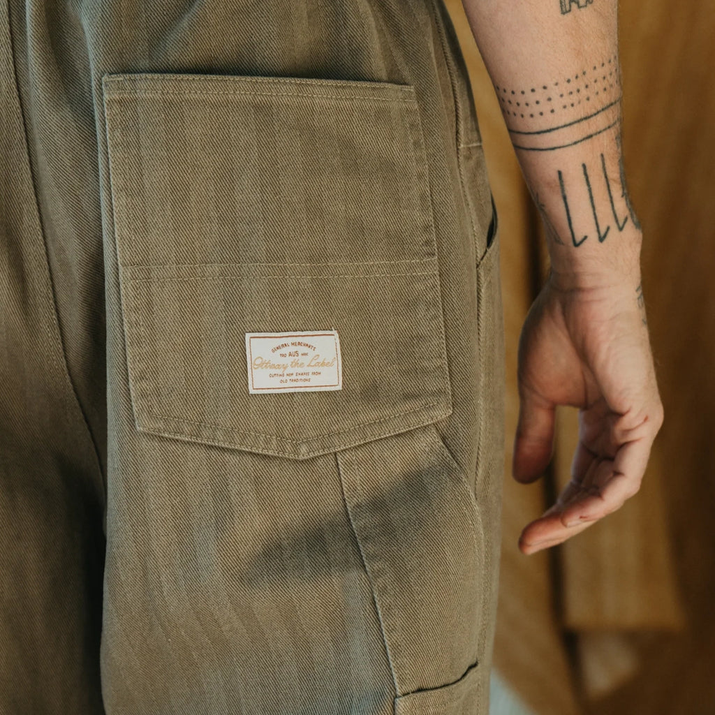 Ottway - Ben Roy Baggy Pleated Pants - Green