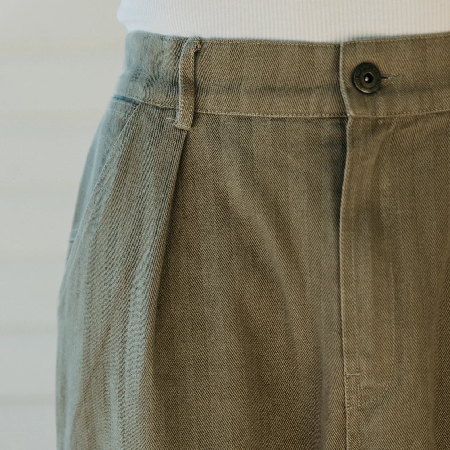 Ottway - Ben Roy Baggy Pleated Pants - Green