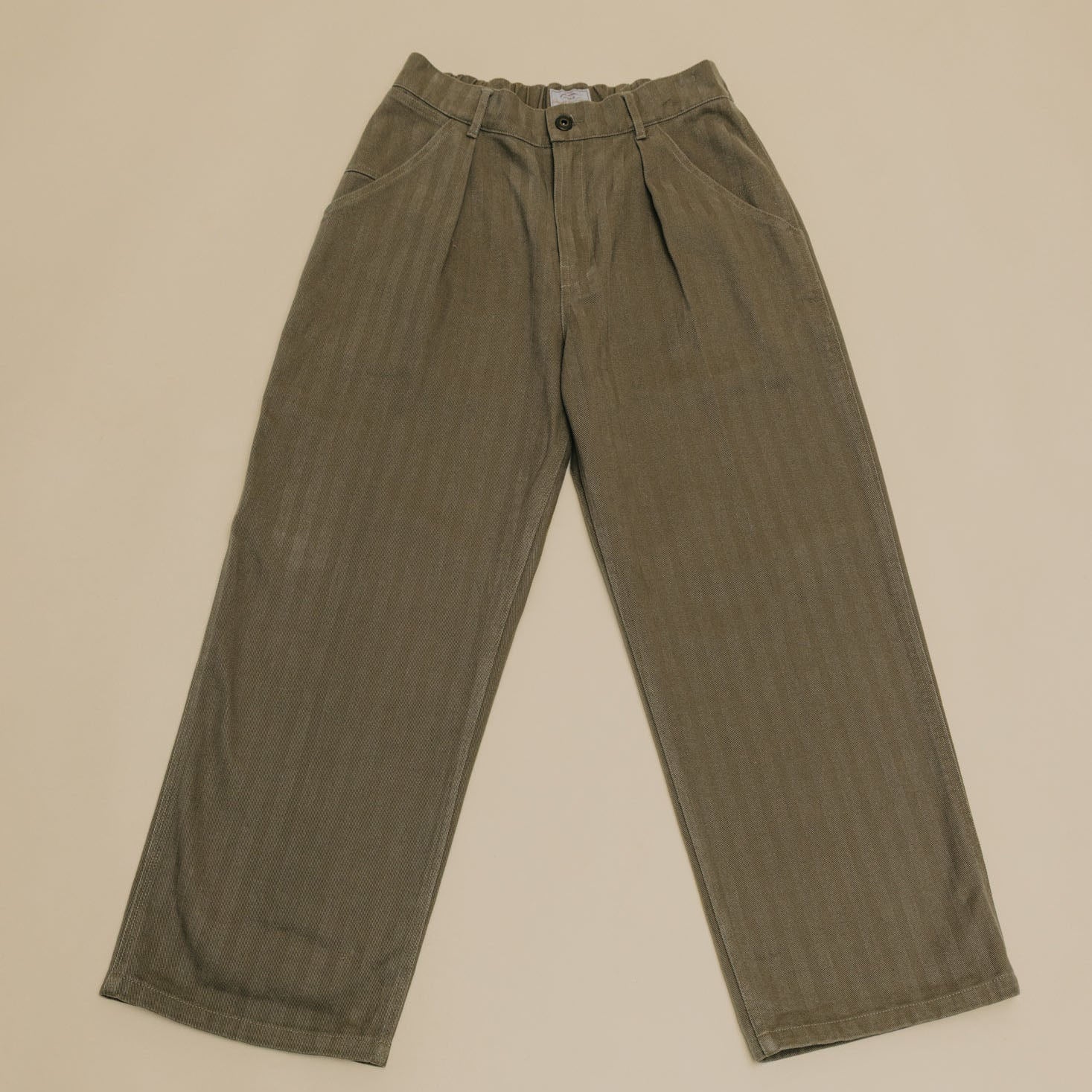 Ottway - Ben Roy Baggy Pleated Pants - Green