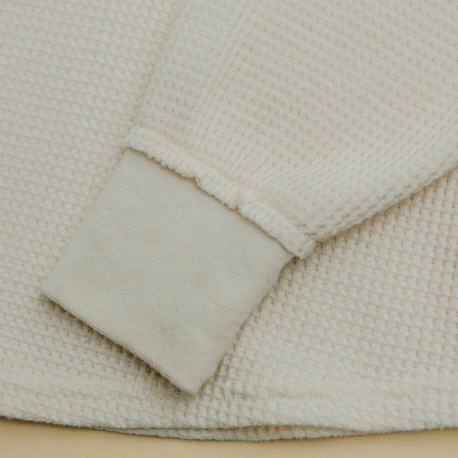 Ottway - Waffle Crew Neck Long Sleeve T-Shirt - White