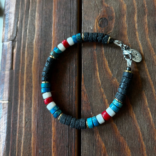 Armbånd - Lava Stone Heishi Bracelet