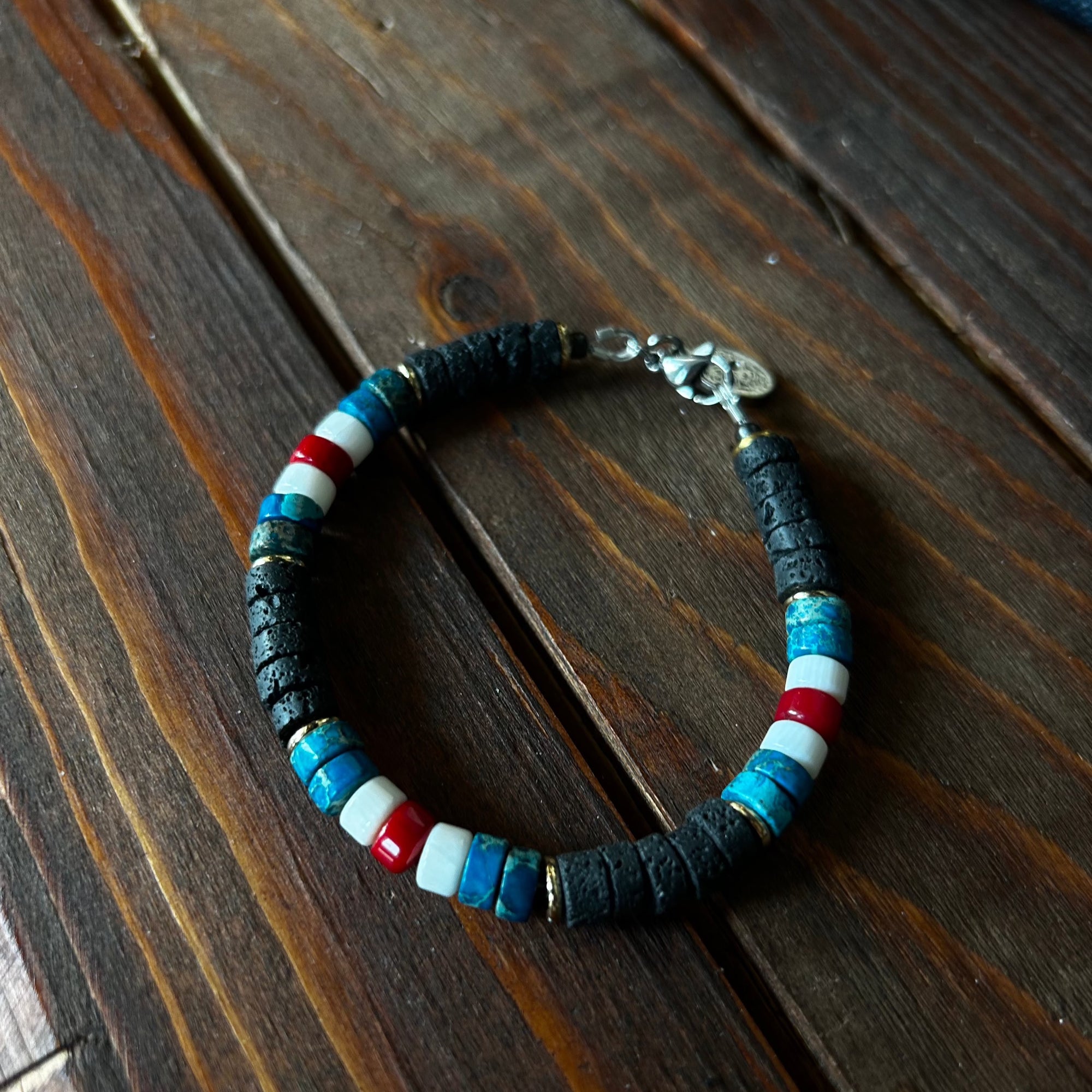 Armbånd - Lava Stone Heishi Bracelet