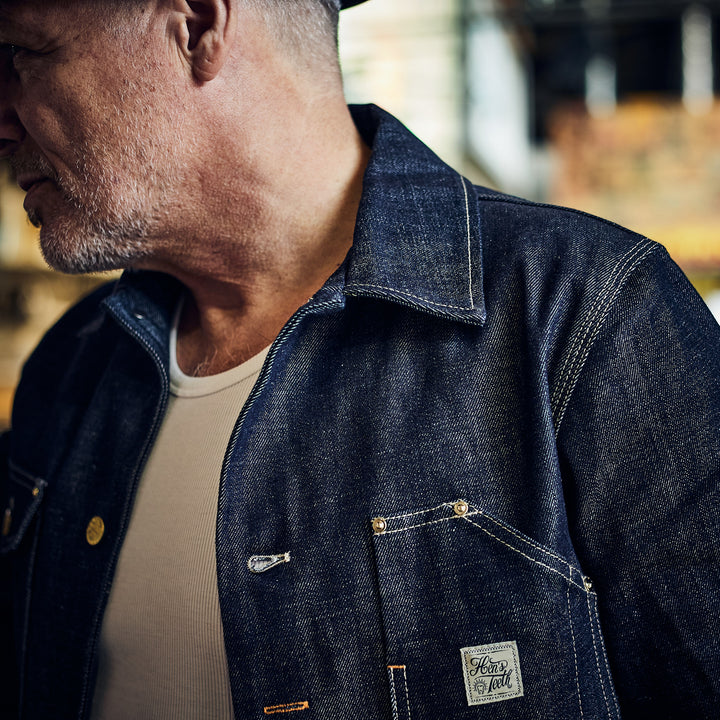 Hen's Teeth Italy - WORK JACKET SELFEDGE DENIM