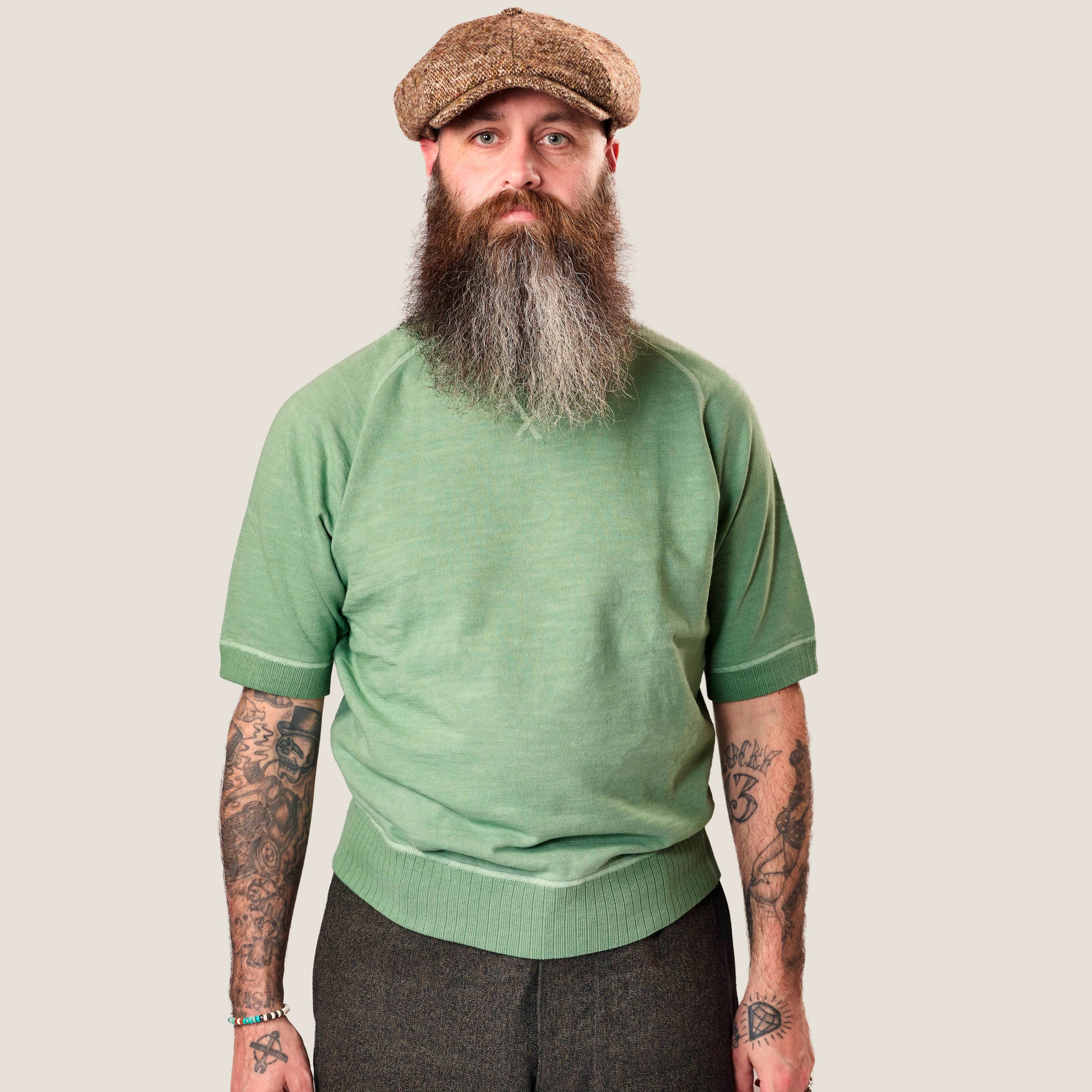 Nigel Cabourn - Kortærmet sweatshirt - pigment farvet