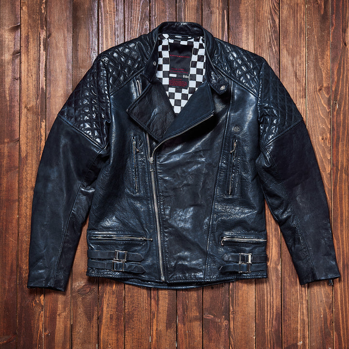 Deus Ex Machina - Lightning Leather Jacket - Dark Blue