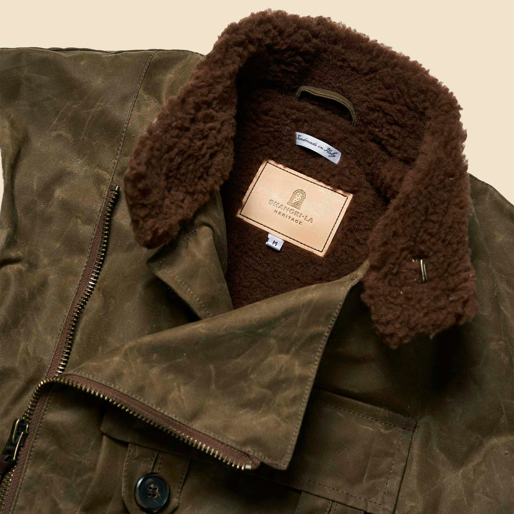 Shangri La Heritage - “Swedish” Motorcycle Jacket Waxed Canvas (Ltd. Ed. 100 pcs) - Tan