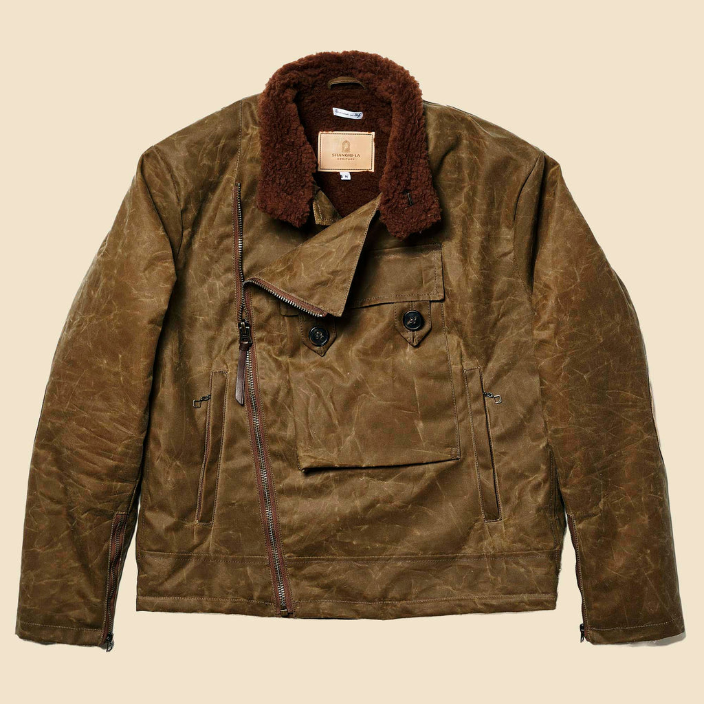 Shangri La Heritage - “Swedish” Motorcycle Jacket Waxed Canvas (Ltd. Ed. 100 pcs) - Tan