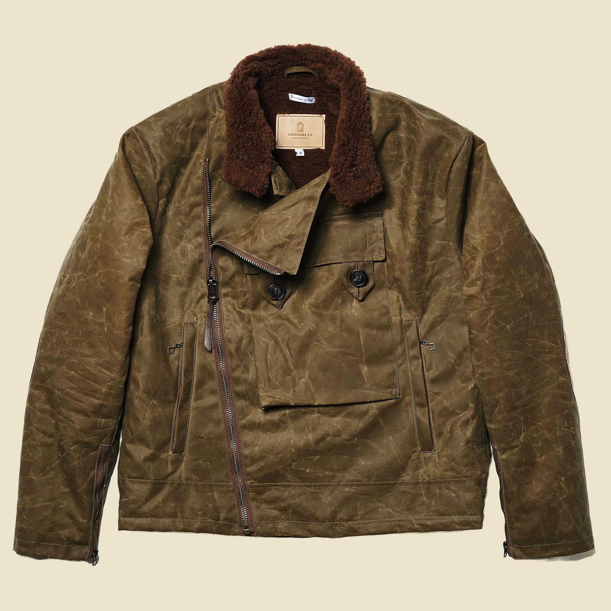 Shangri La Heritage - “Swedish” Motorcycle Jacket Waxed Canvas (Ltd. Ed. 100 pcs) - Tan