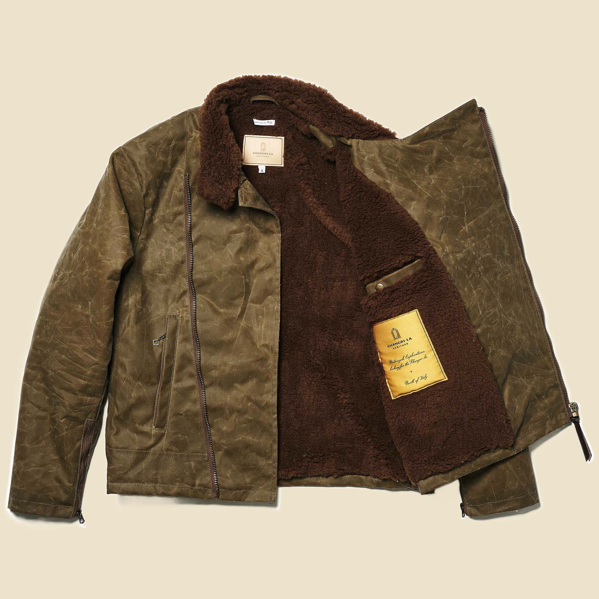 Shangri La Heritage - “Swedish” Motorcycle Jacket Waxed Canvas (Ltd. Ed. 100 pcs) - Tan