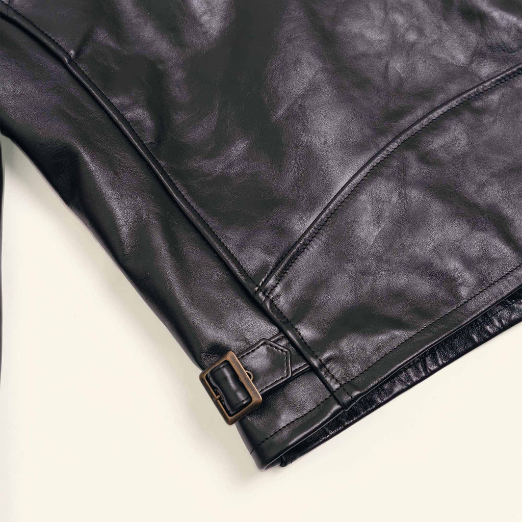 “Varenne” Black Horsehide Leather Jacket