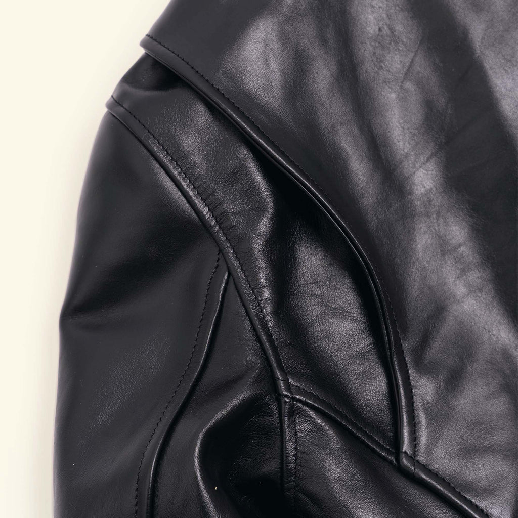 “Varenne” Black Horsehide Leather Jacket