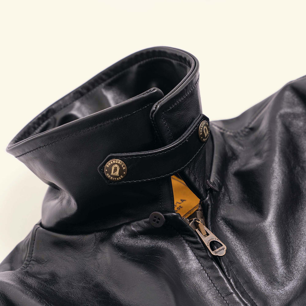 “Varenne” Black Horsehide Leather Jacket