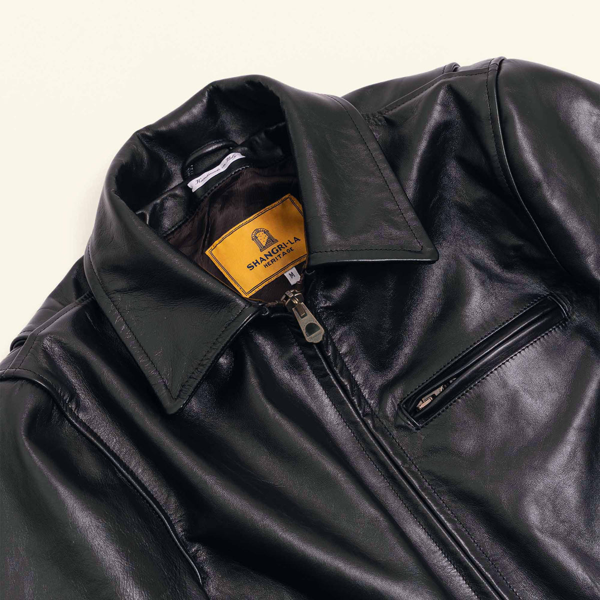 “Varenne” Black Horsehide Leather Jacket