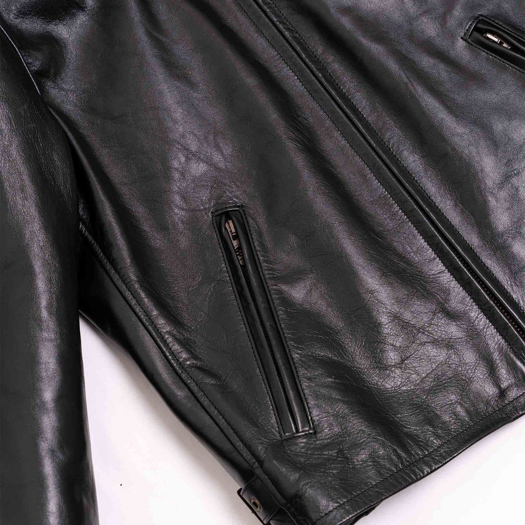 “Varenne” Black Horsehide Leather Jacket