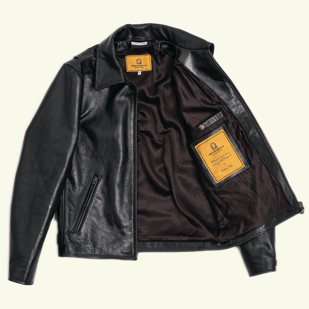 “Varenne” Black Horsehide Leather Jacket