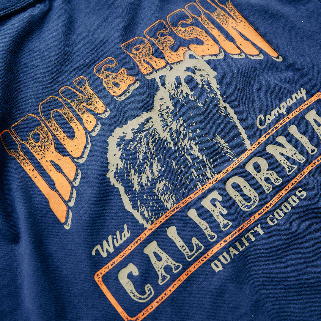 Iron & Resin - CALI BEAR TRUCKER TEE - Navy