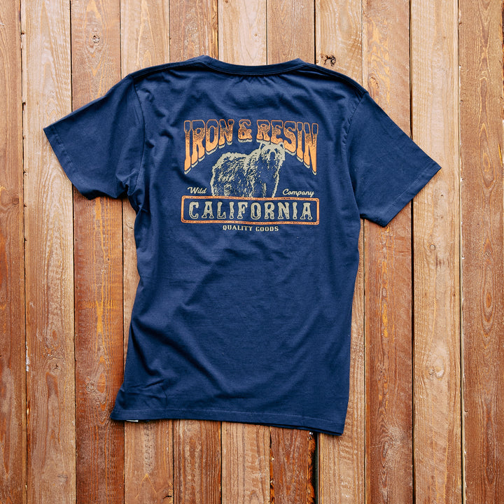 Iron & Resin - CALI BEAR TRUCKER TEE - Navy