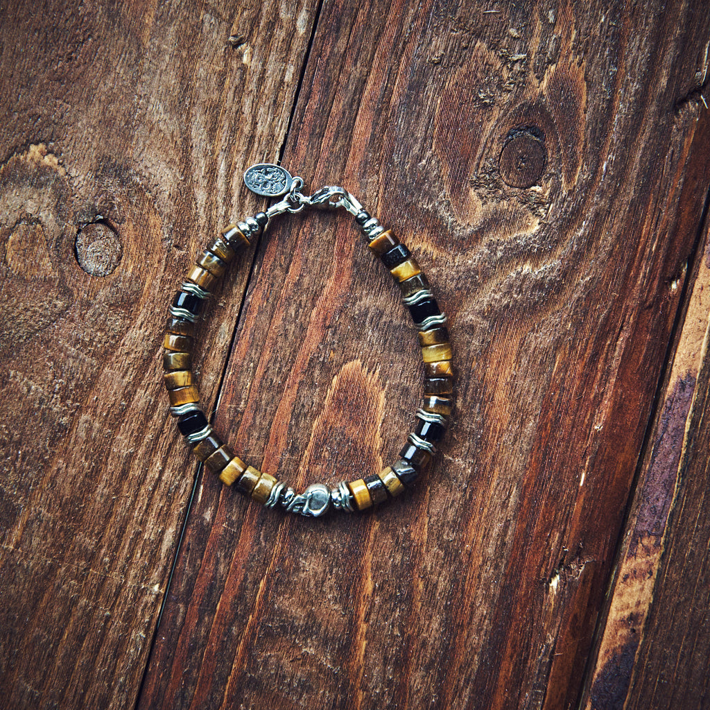 Armbånd -Tiger Eye - Skull