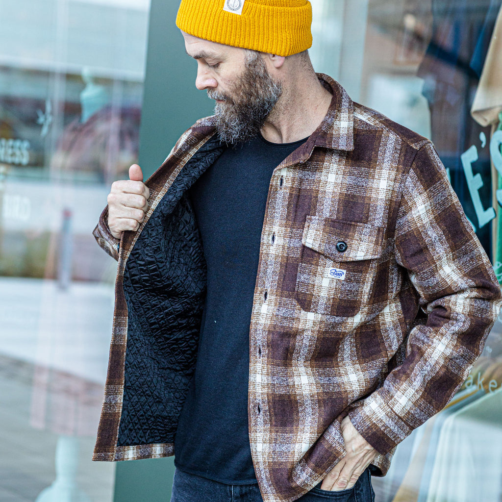 DEUS EX MACHINA - WOOL CHECK SHIRT - Brown Plaid