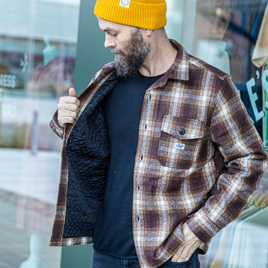 DEUS EX MACHINA - WOOL CHECK SHIRT - Brown Plaid