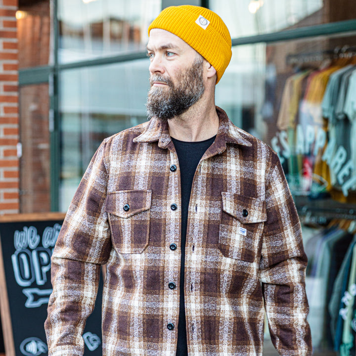 DEUS EX MACHINA - WOOL CHECK SHIRT - Brown Plaid