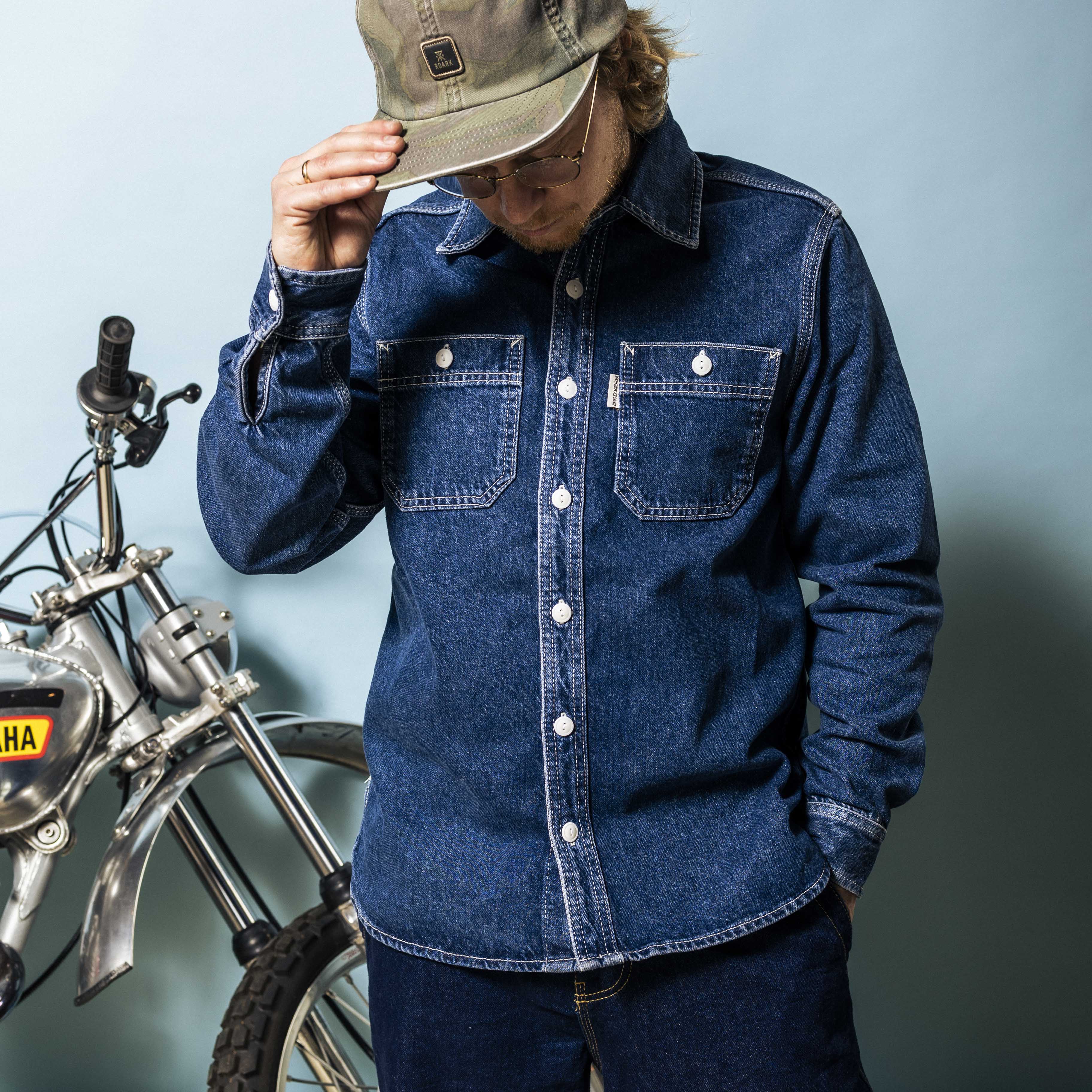 DEUS, Boston Denim Shirt, Blue Indigo