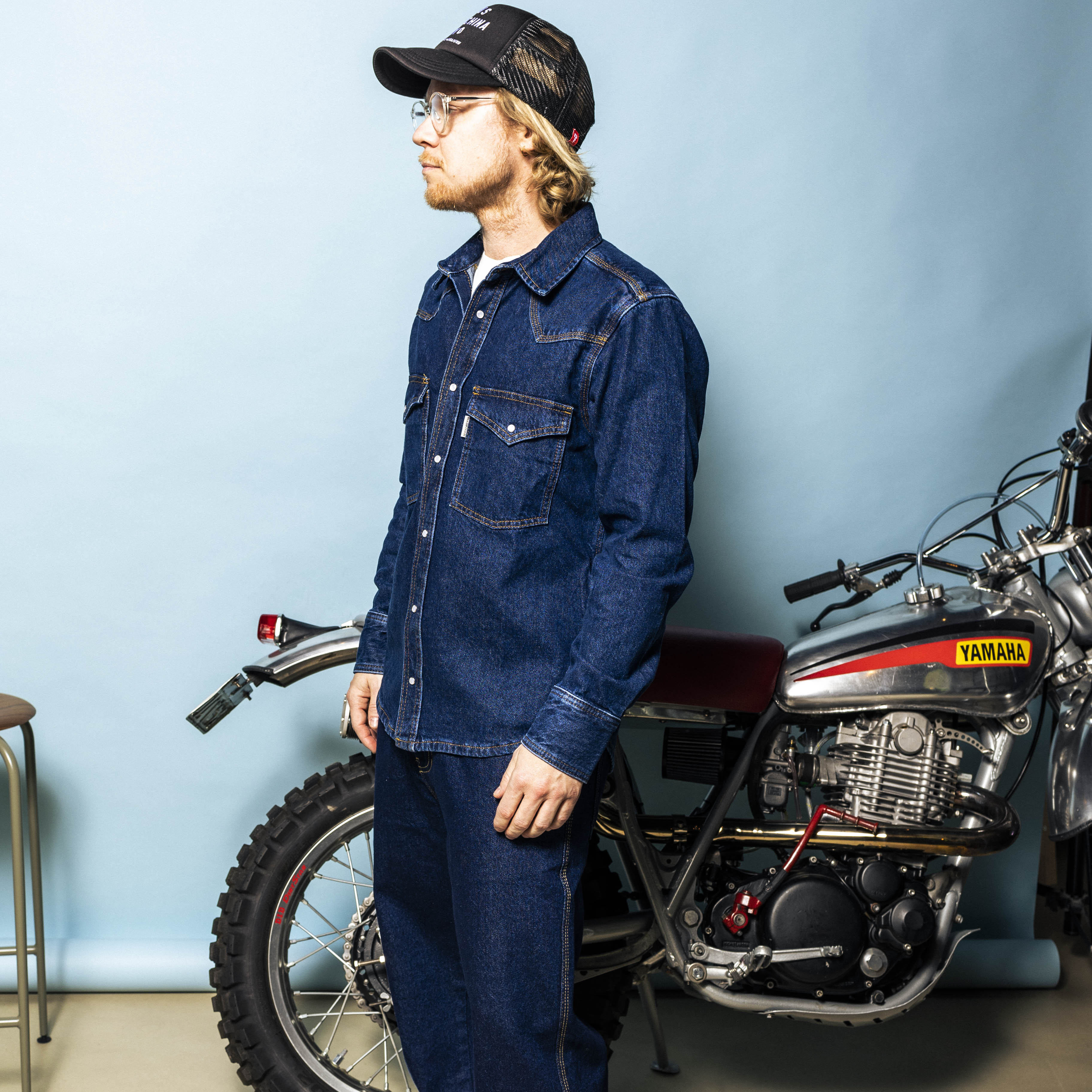 DEUS, Western Denim Shirt, Blue