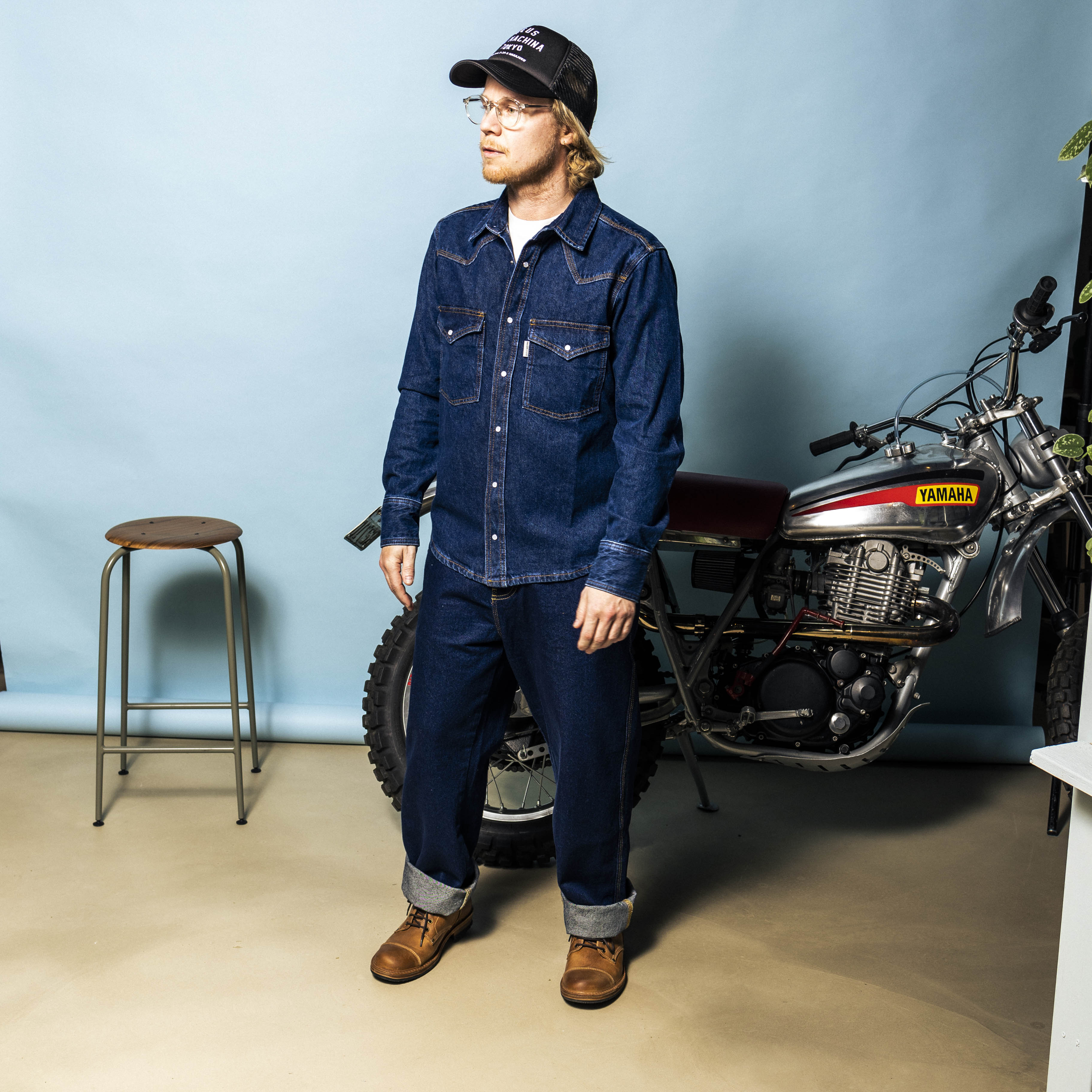 DEUS, Western Denim Shirt, Blue