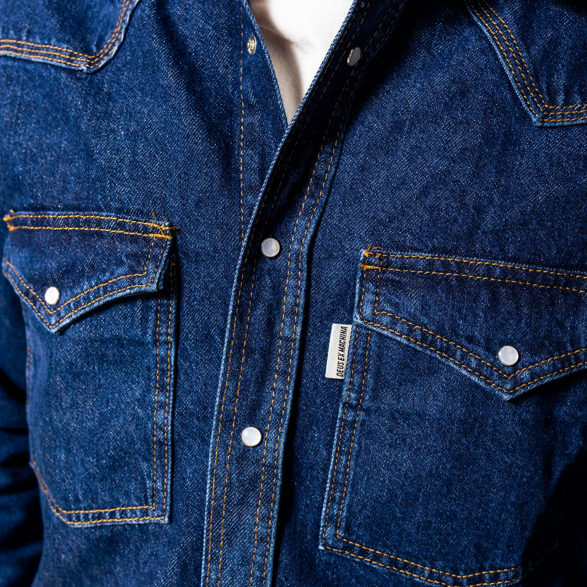 DEUS, Western Denim Shirt, Blue