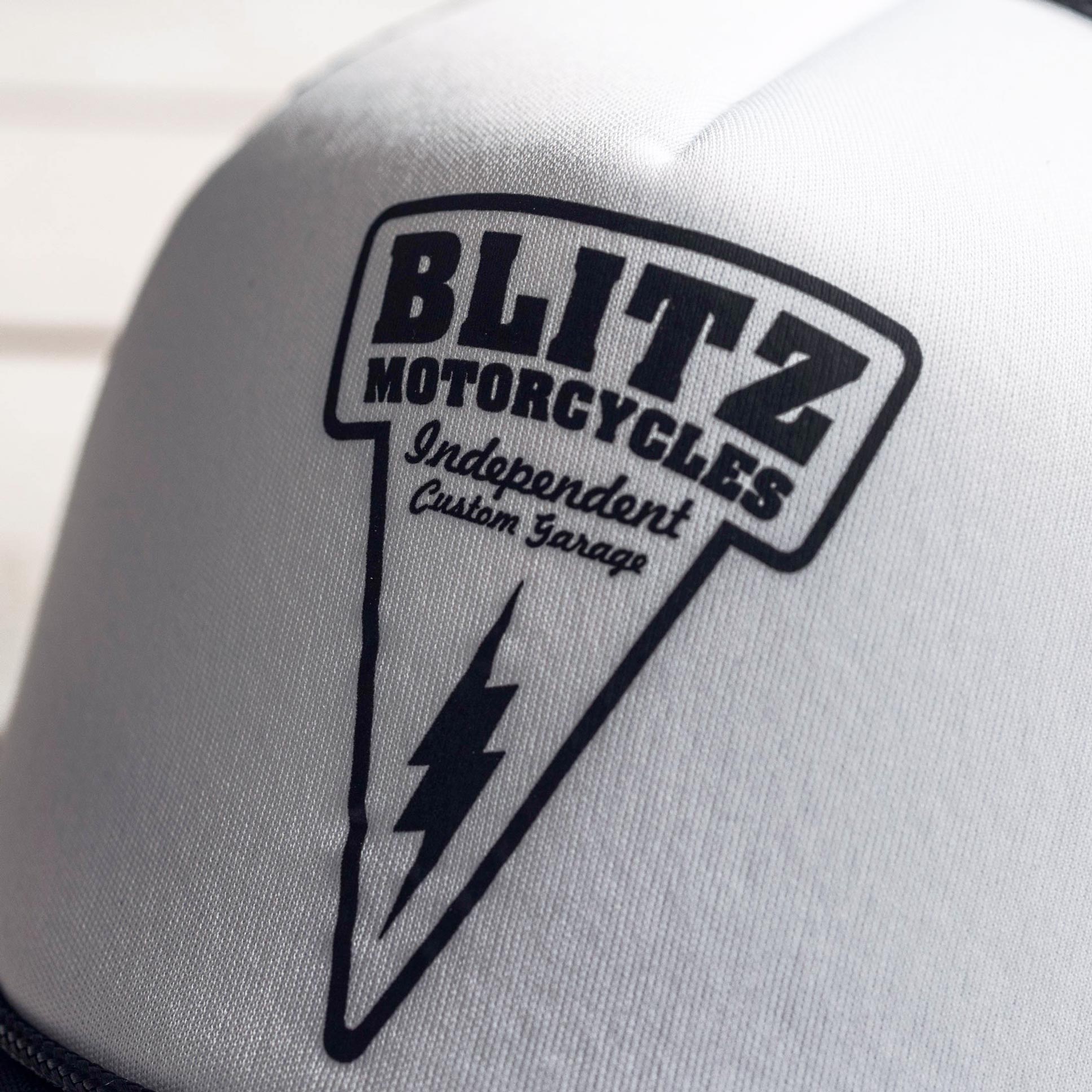 BLITZ MOTORCYCLES - Trucker cap"nail"logo - white and black