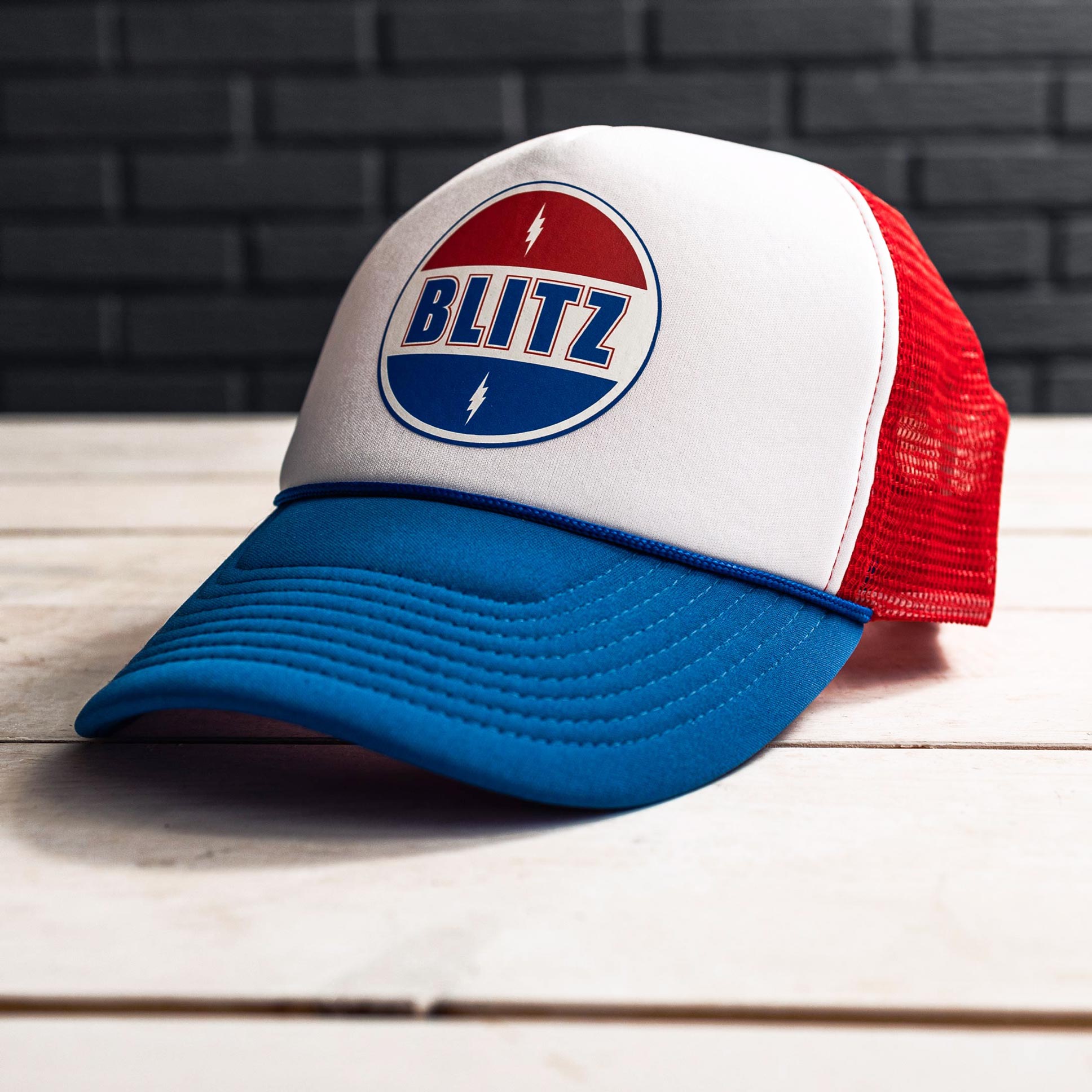 BLITZ MOTORCYCLES - Trucker cap"The Tricolore"PEPSI logo - blue white red
