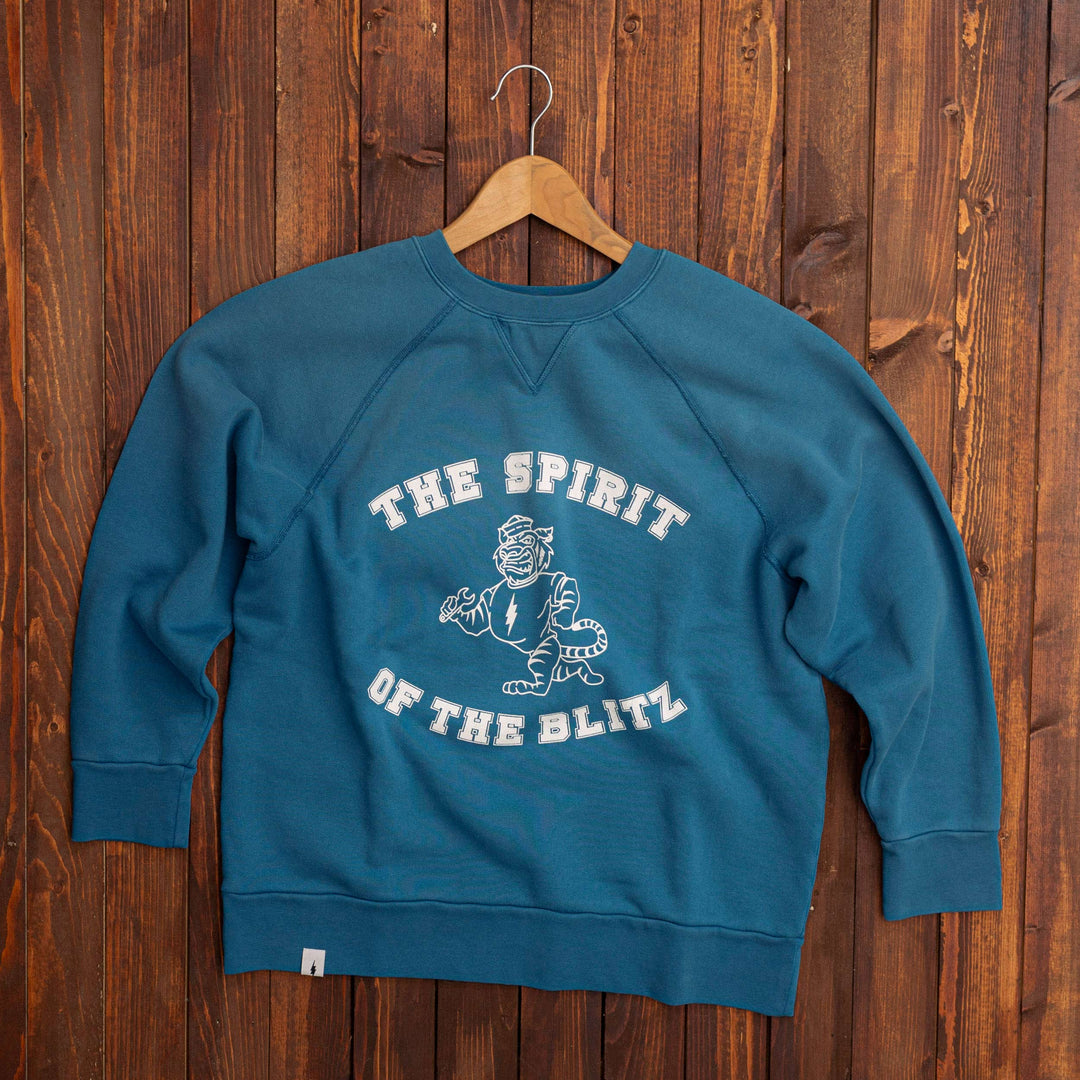 BLITZ MOTORCYCLES - crewneck sweatshirt "SPIRIT" II - Indigo blå