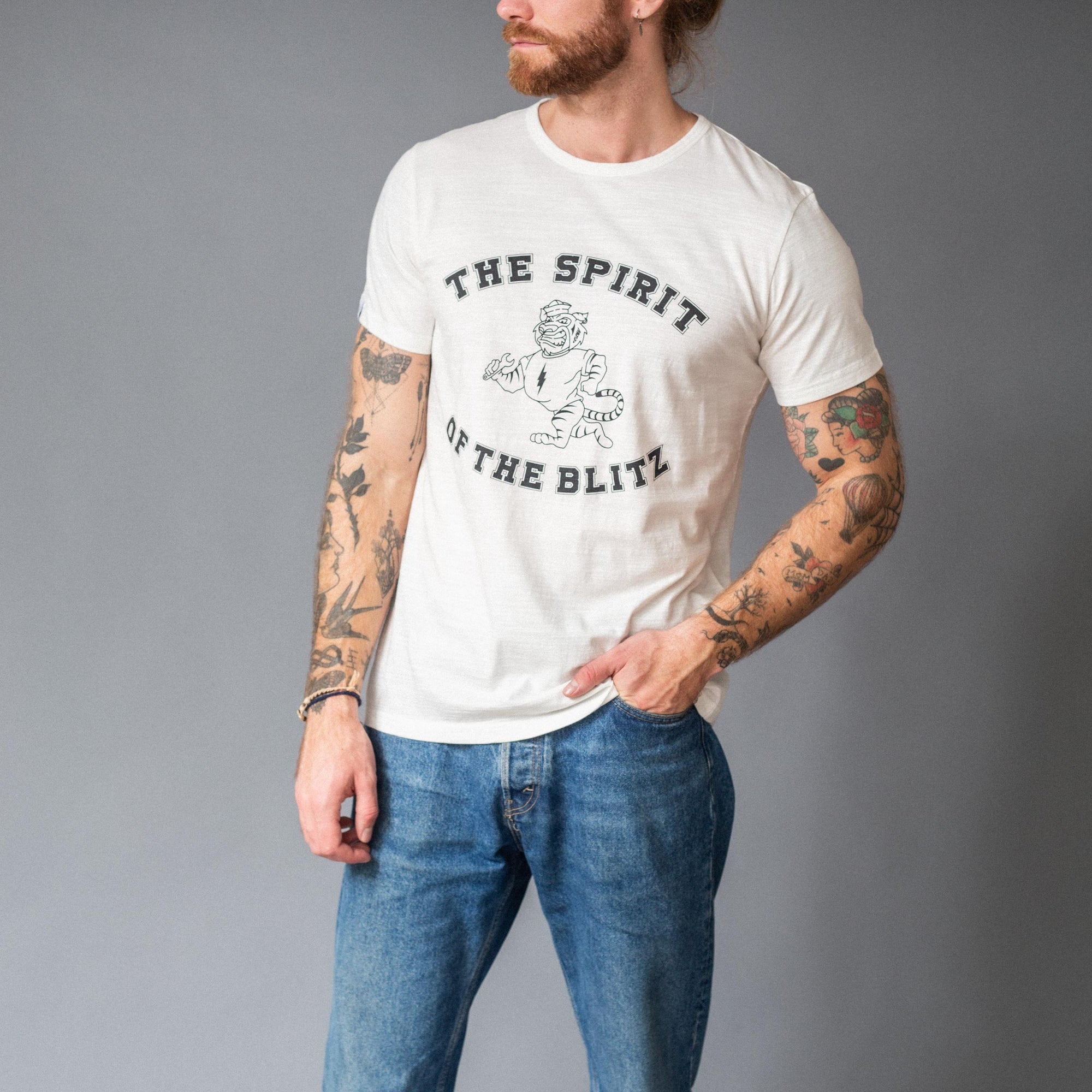 BLITZ MOTORCYCLES - T-shirt"SPIRIT"Logo - white