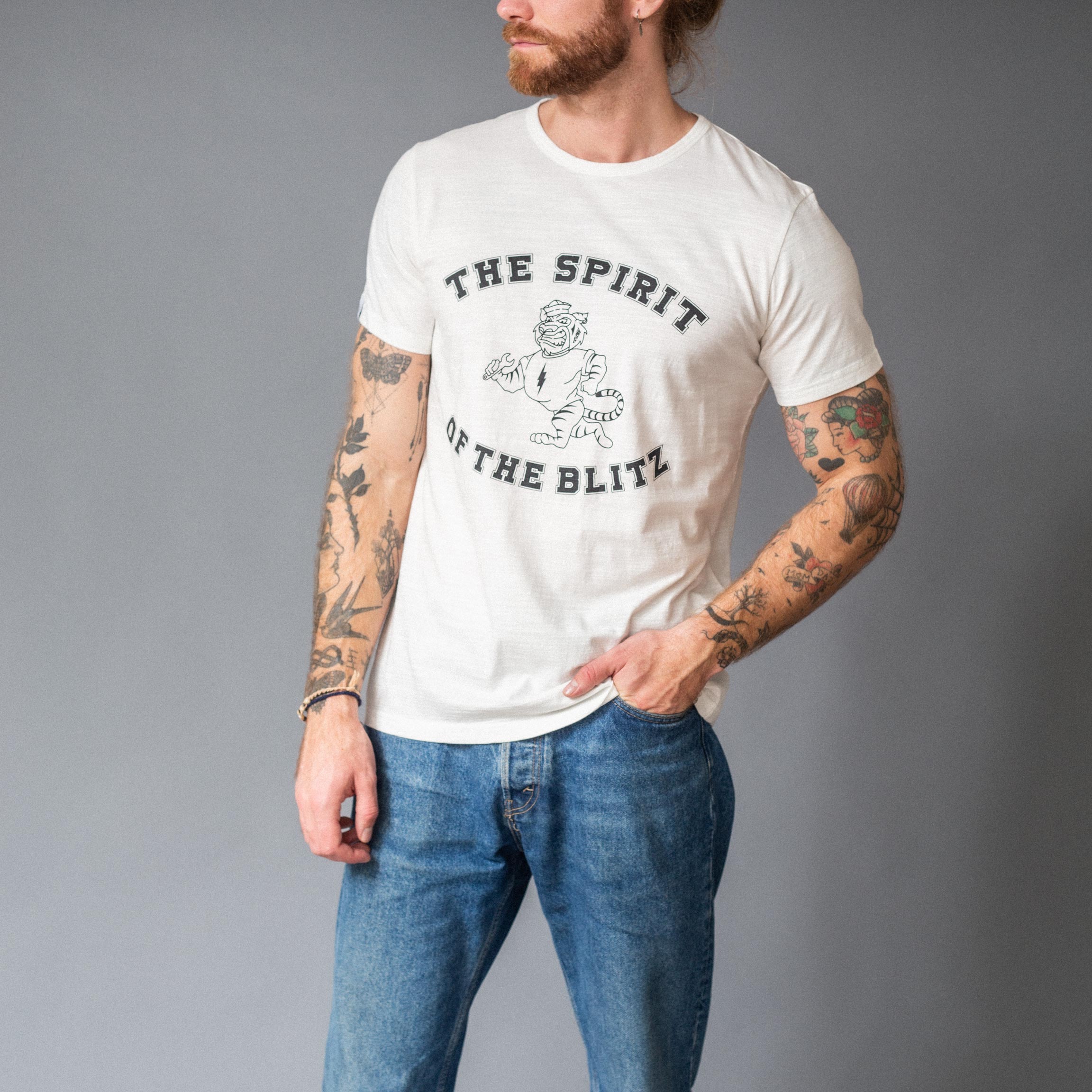 BLITZ MOTORCYCLES - T-shirt"SPIRIT"Logo - white