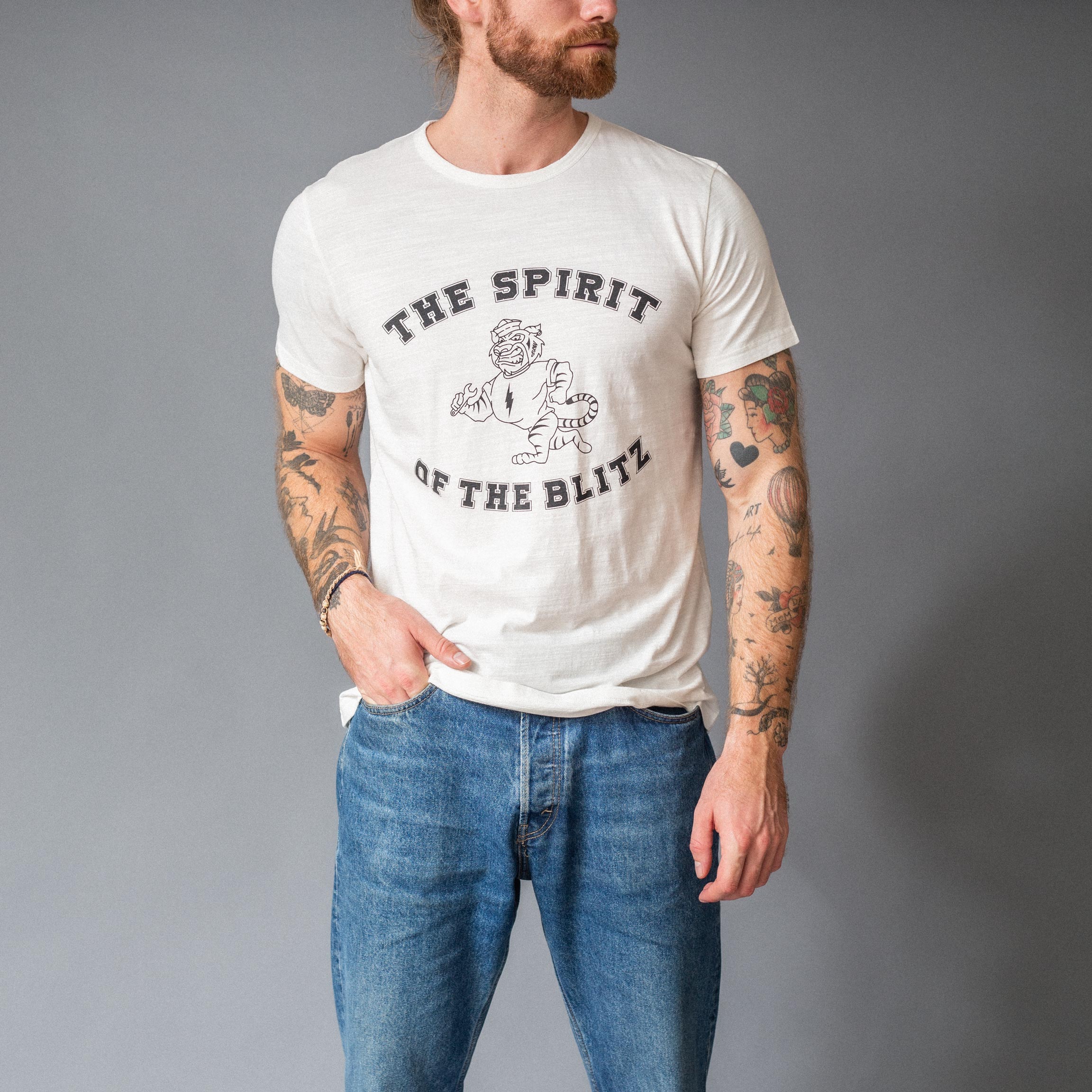 BLITZ MOTORCYCLES - T-shirt"SPIRIT"Logo - white